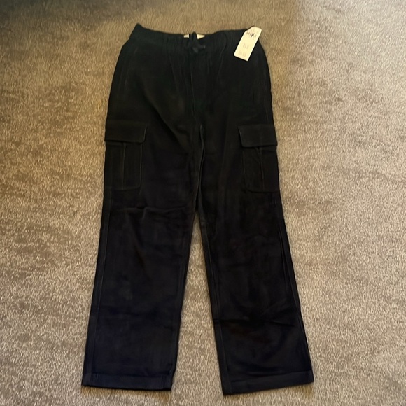 NWT Abercrombie Kids Drawstring Cotton Corduroy Dark Gray Pants Size 9/10 R - Picture 1 of 9